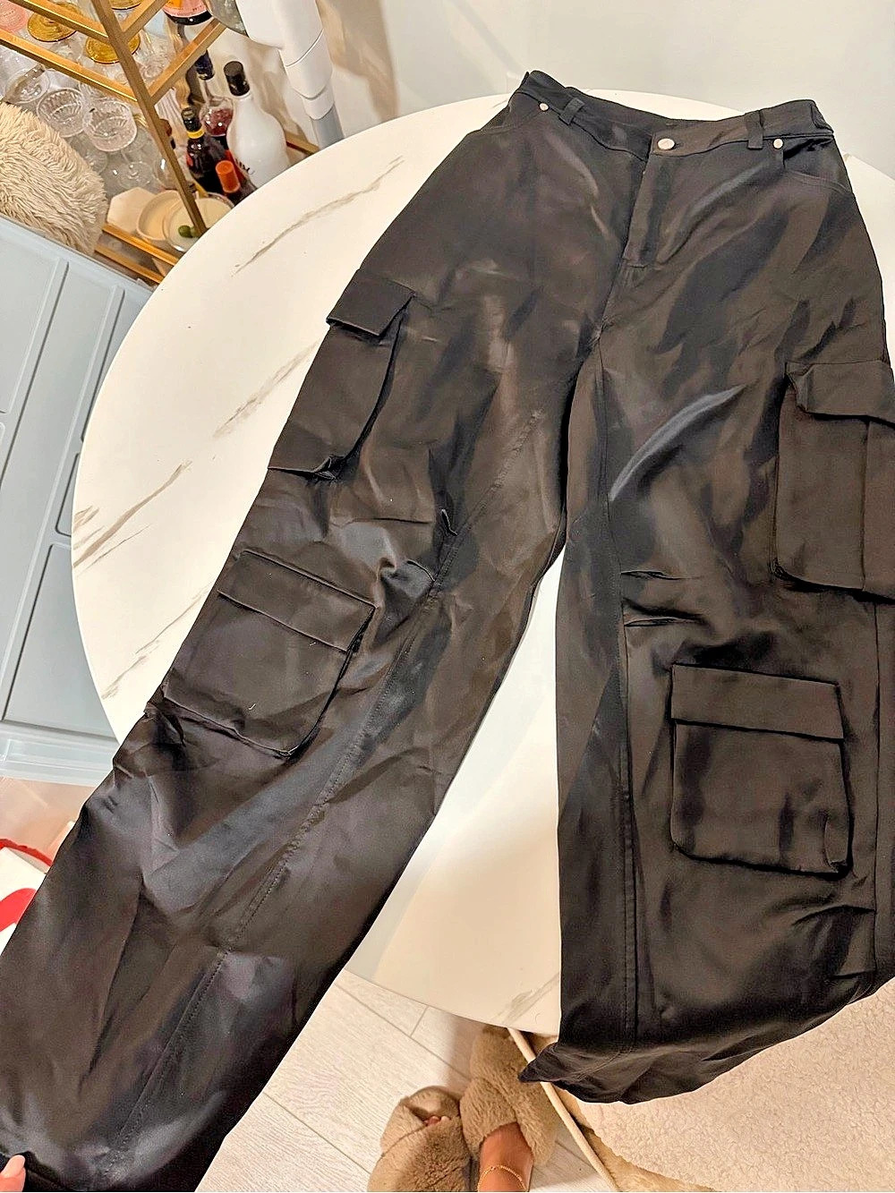 Maniere De Voir satin cargo pants